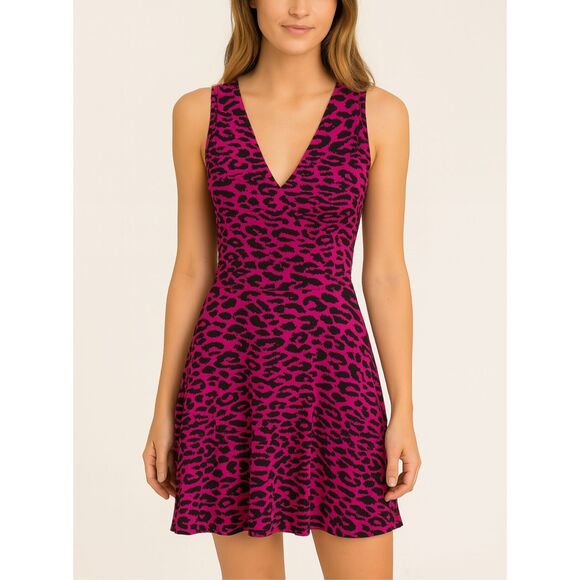 Amanda Uprichard 100% Silk Leopard Print Mini Dress M - Picture 1 of 9